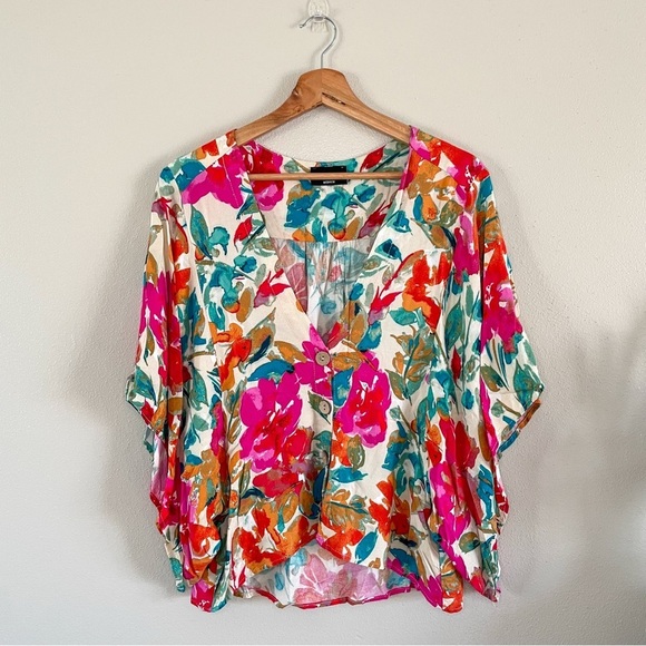 Vici Tropicana Floral Kimono Top, size medium - Picture 2 of 12